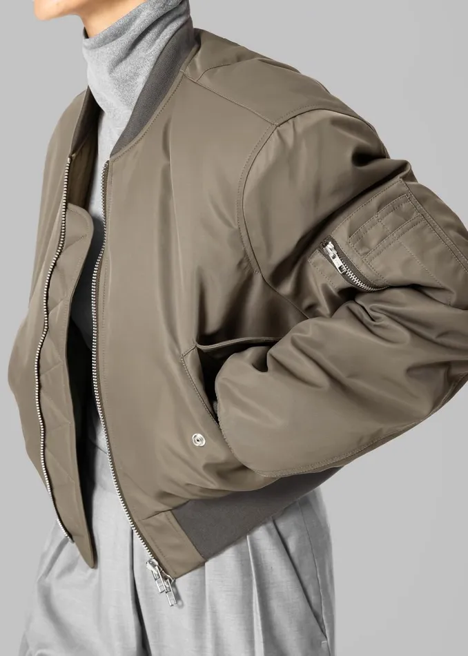 Women The Frankie Shop Outerwear Mati Cropped Padded Bomber Olive