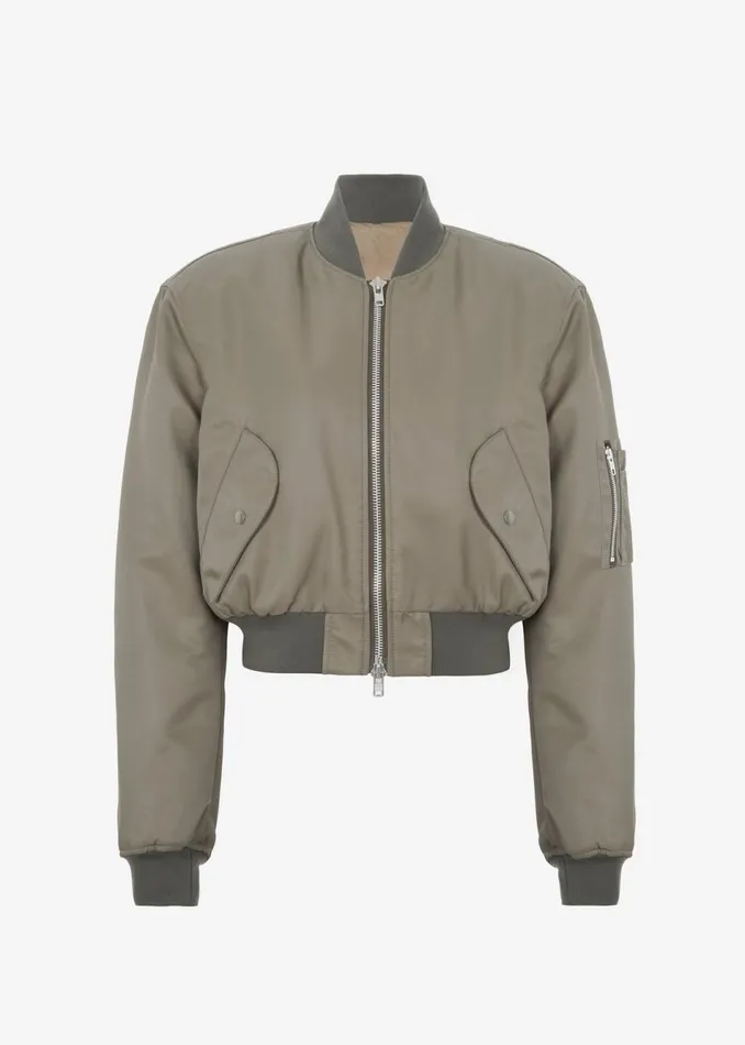 Women The Frankie Shop Outerwear Mati Cropped Padded Bomber Olive