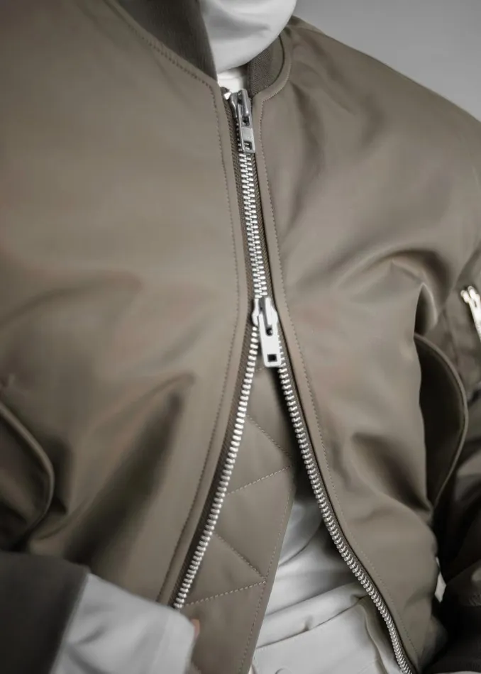 Women The Frankie Shop Outerwear Mati Cropped Padded Bomber Olive