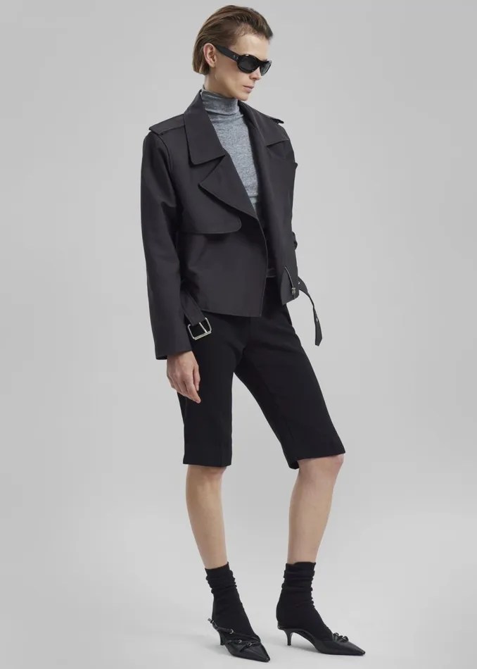 Women The Frankie Shop Outerwear Max Short Trench Black