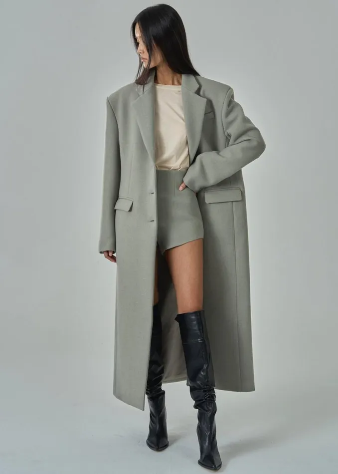 Women The Frankie Shop Outerwear Mira Coat Sage