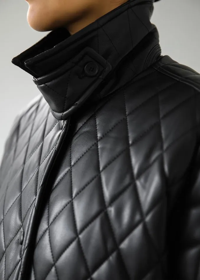 Women The Frankie Shop Outerwear Montana Quilted Faux Leather Coat Black