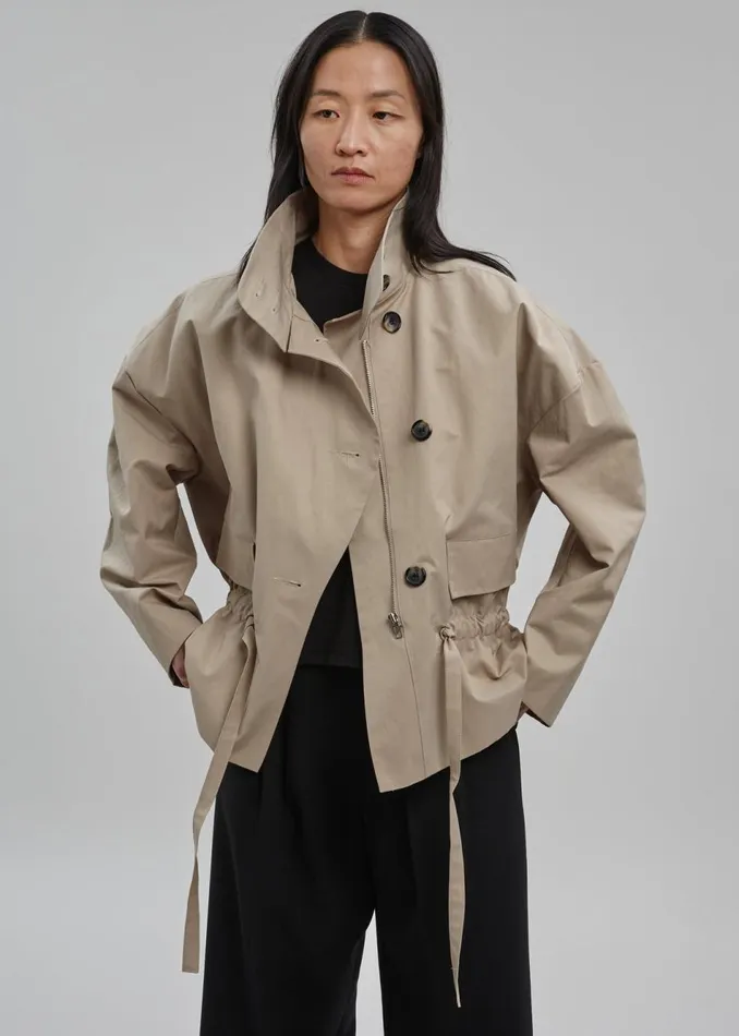 Women The Frankie Shop Outerwear Myro Drawstring Jacket Beige