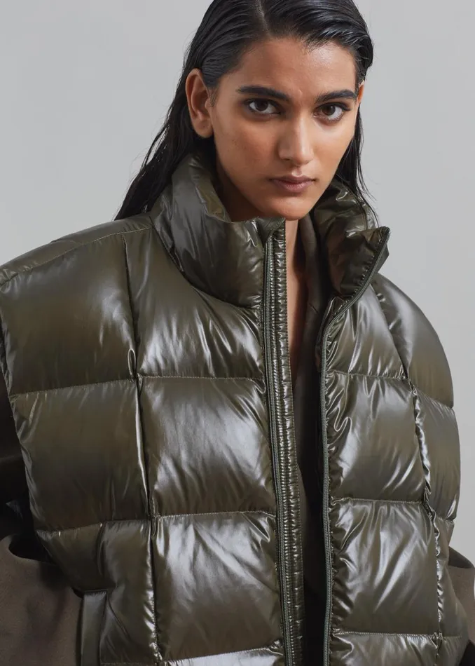 Women The Frankie Shop Outerwear Naomi Puffer Vest Olive