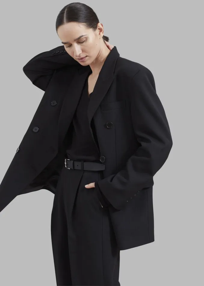Women The Frankie Shop Outerwear Nessi Double Breasted Blazer Black