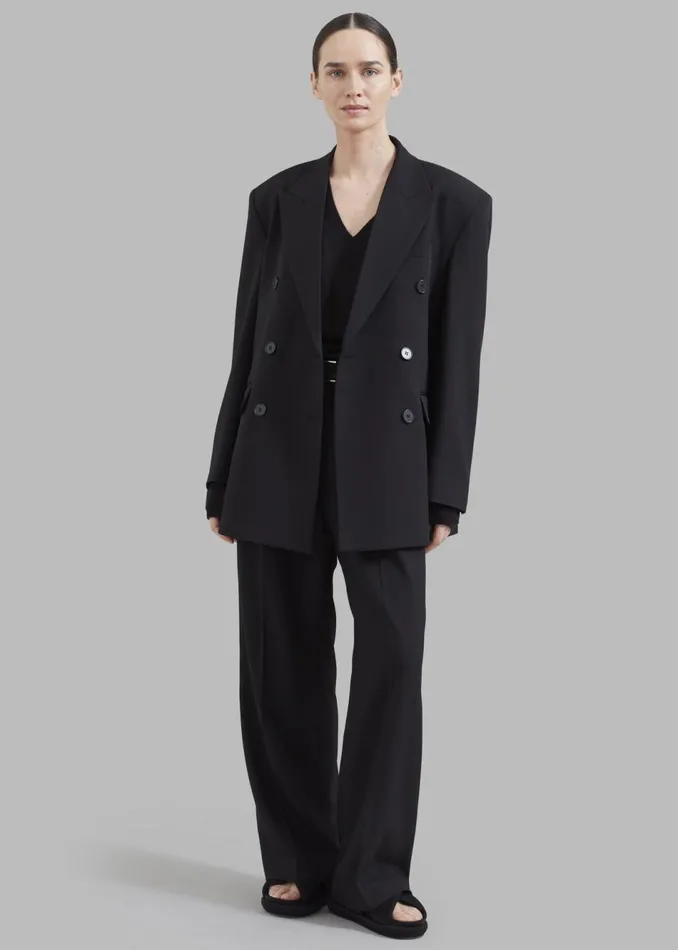 Women The Frankie Shop Outerwear Nessi Double Breasted Blazer Black