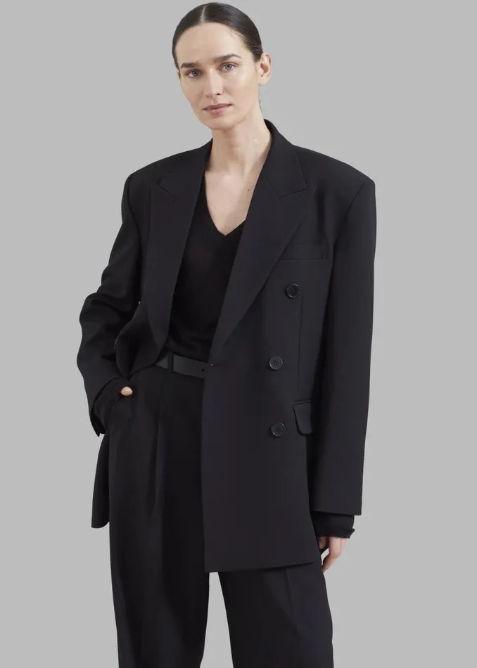 Women The Frankie Shop Outerwear Nessi Double Breasted Blazer Black