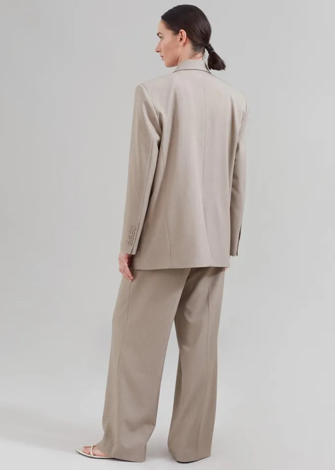 Women The Frankie Shop Outerwear Nessi Double Breasted Blazer Taupe