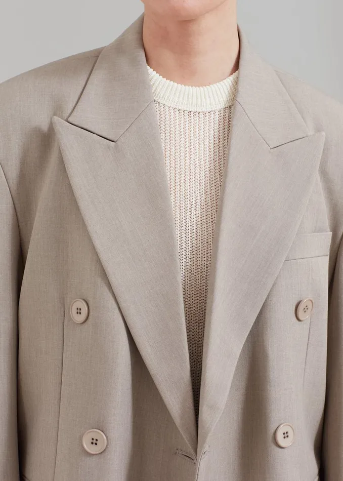 Women The Frankie Shop Outerwear Nessi Double Breasted Blazer Taupe