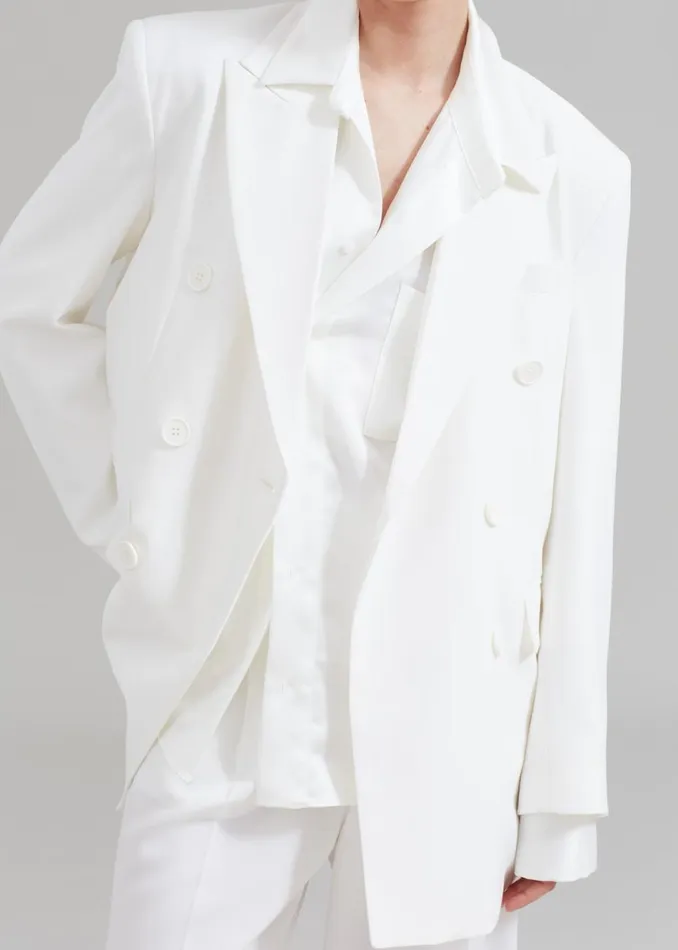 Women The Frankie Shop Outerwear Nessi Double Breasted Blazer White