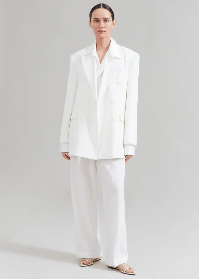 Women The Frankie Shop Outerwear Nessi Double Breasted Blazer White