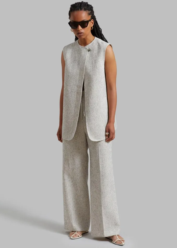 Women The Frankie Shop Outerwear Nevaeh Tweed Vest Beige