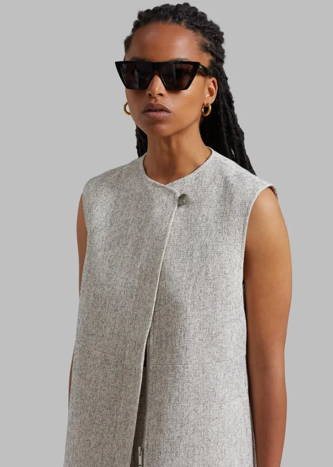 Women The Frankie Shop Outerwear Nevaeh Tweed Vest Beige