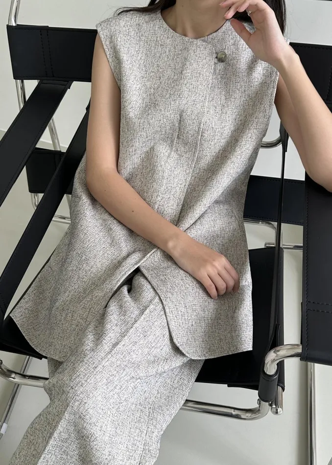 Women The Frankie Shop Outerwear Nevaeh Tweed Vest Beige
