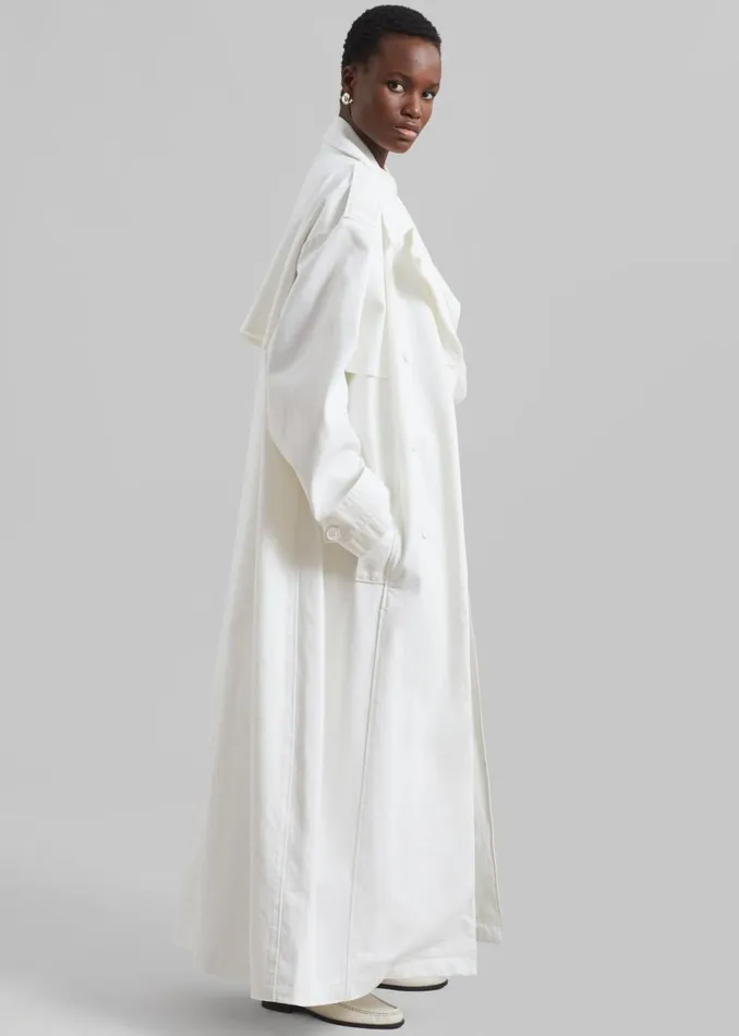 Women The Frankie Shop Outerwear Nikola Denim Trench Coat White