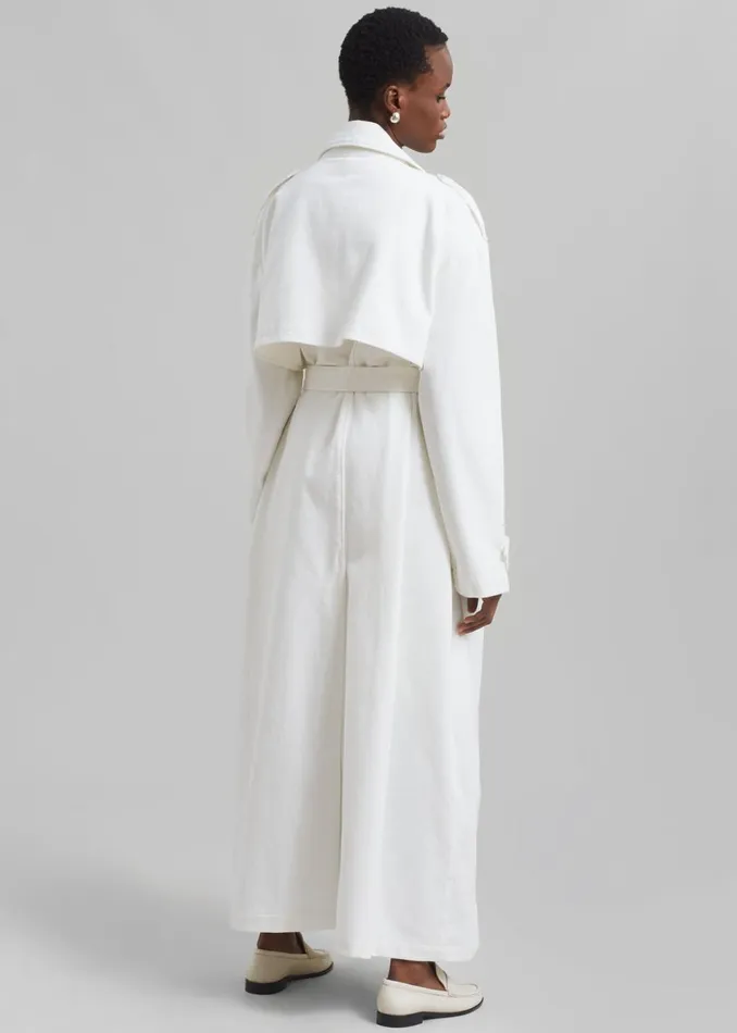 Women The Frankie Shop Outerwear Nikola Denim Trench Coat White