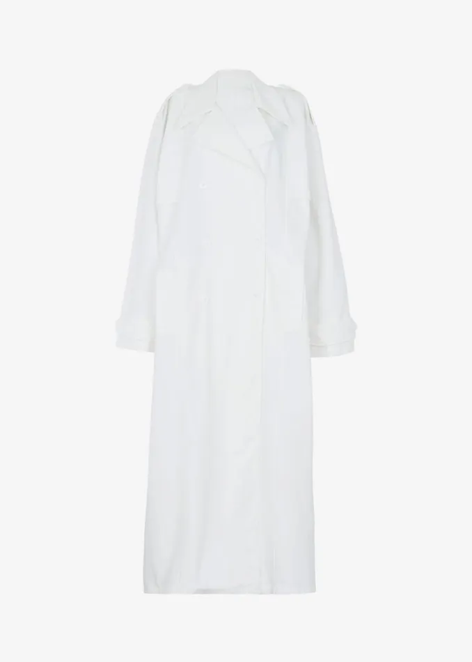 Women The Frankie Shop Outerwear Nikola Denim Trench Coat White