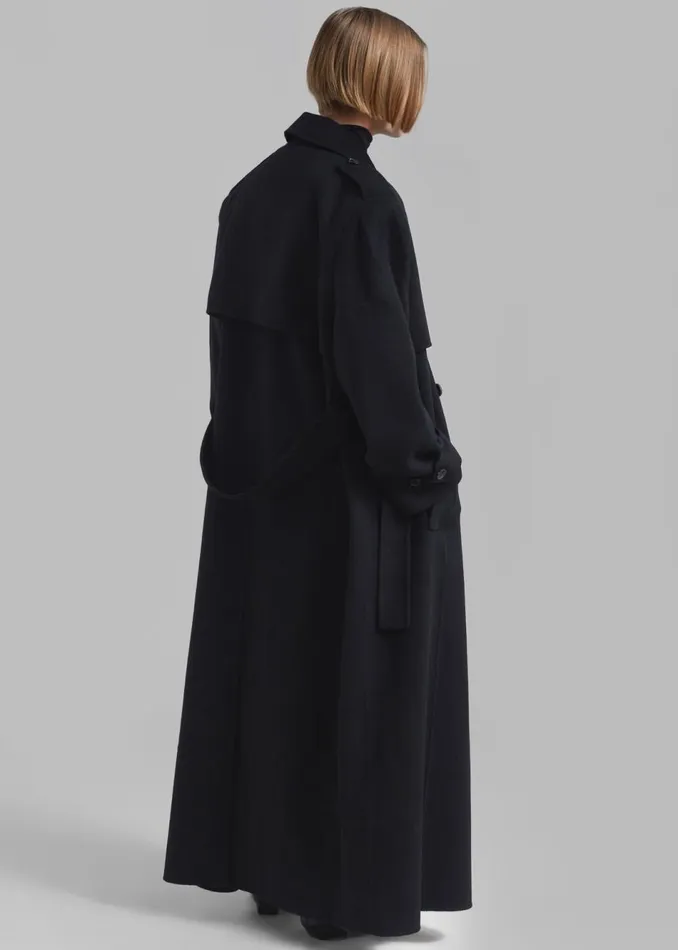 Women The Frankie Shop Outerwear Nikola Padded Trench Coat Black