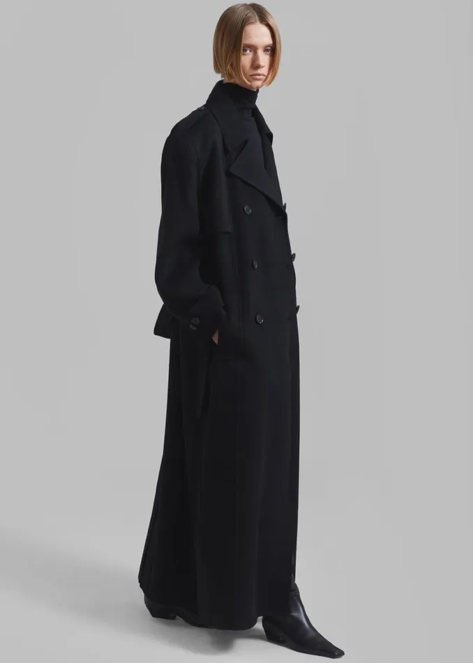 Women The Frankie Shop Outerwear Nikola Padded Trench Coat Black