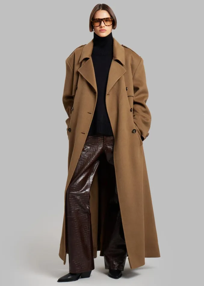 Women The Frankie Shop Outerwear Nikola Padded Trench Coat Camel