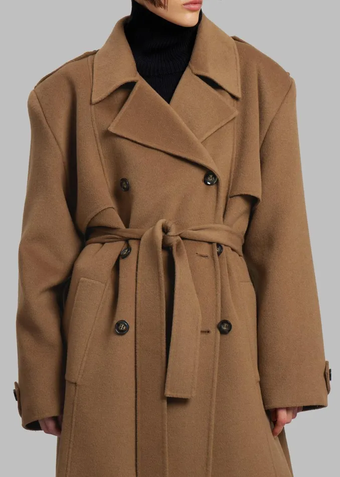 Women The Frankie Shop Outerwear Nikola Padded Trench Coat Camel