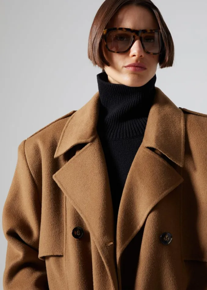 Women The Frankie Shop Outerwear Nikola Padded Trench Coat Camel