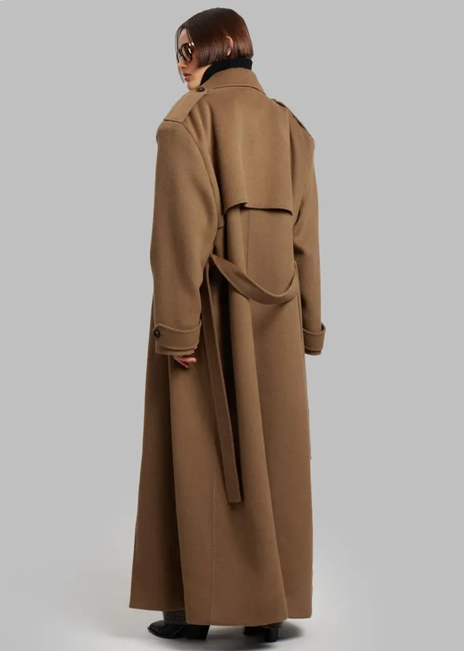 Women The Frankie Shop Outerwear Nikola Padded Trench Coat Camel