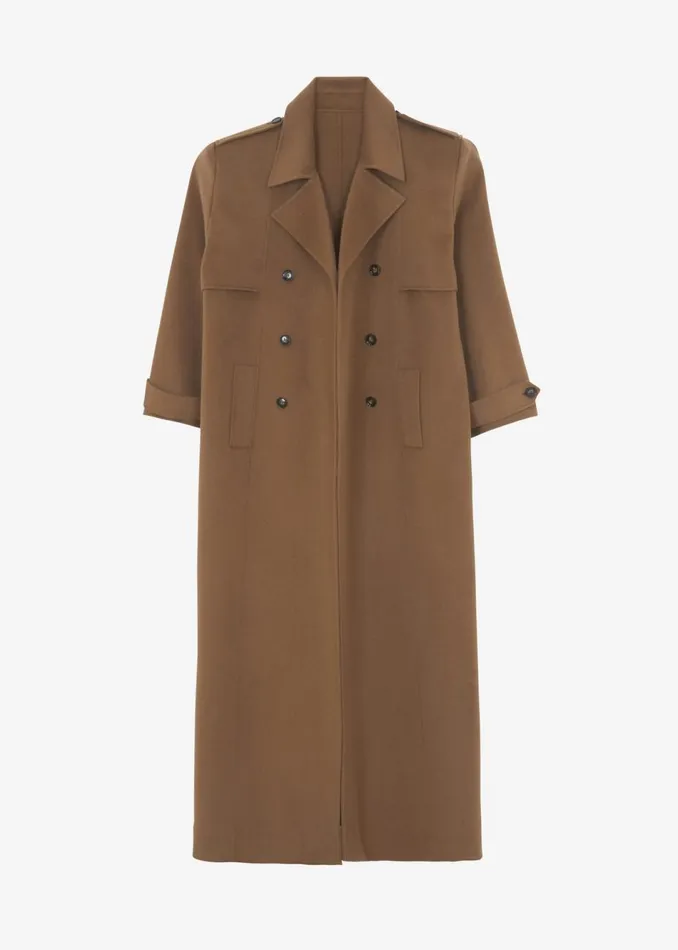 Women The Frankie Shop Outerwear Nikola Padded Trench Coat Camel