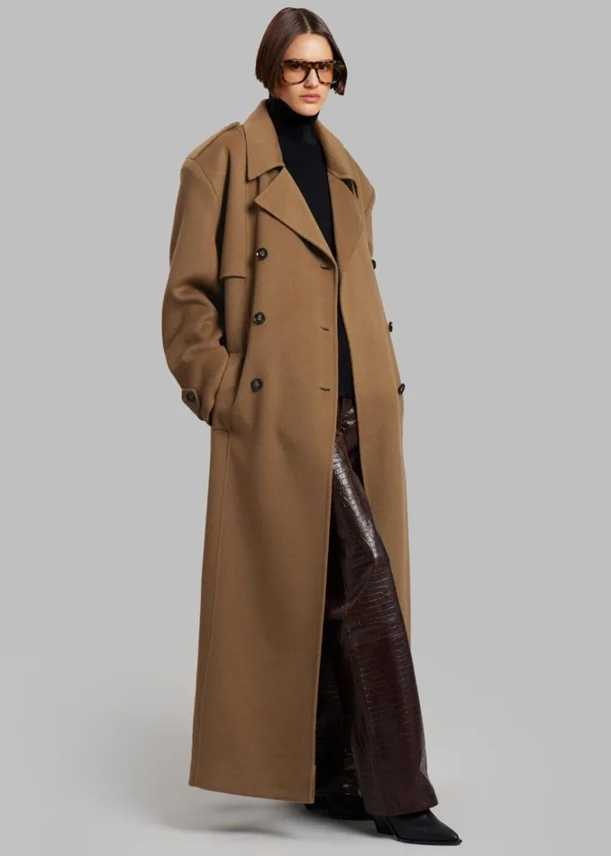 Women The Frankie Shop Outerwear Nikola Padded Trench Coat Camel