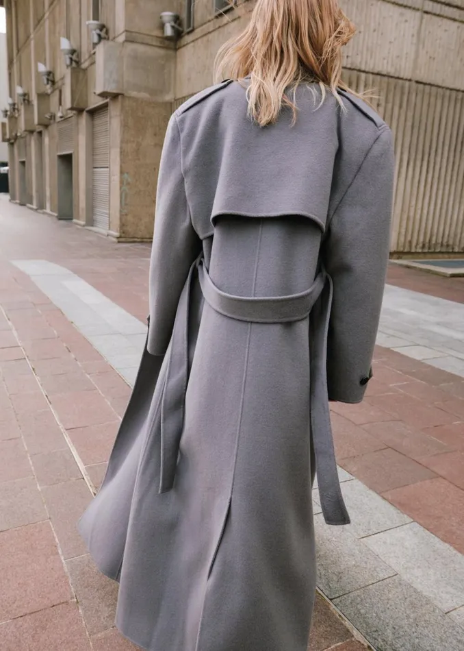 Women The Frankie Shop Outerwear Nikola Padded Trench Coat Grey