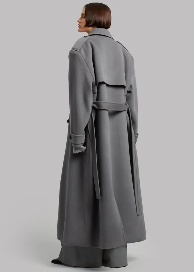 Women The Frankie Shop Outerwear Nikola Padded Trench Coat Grey