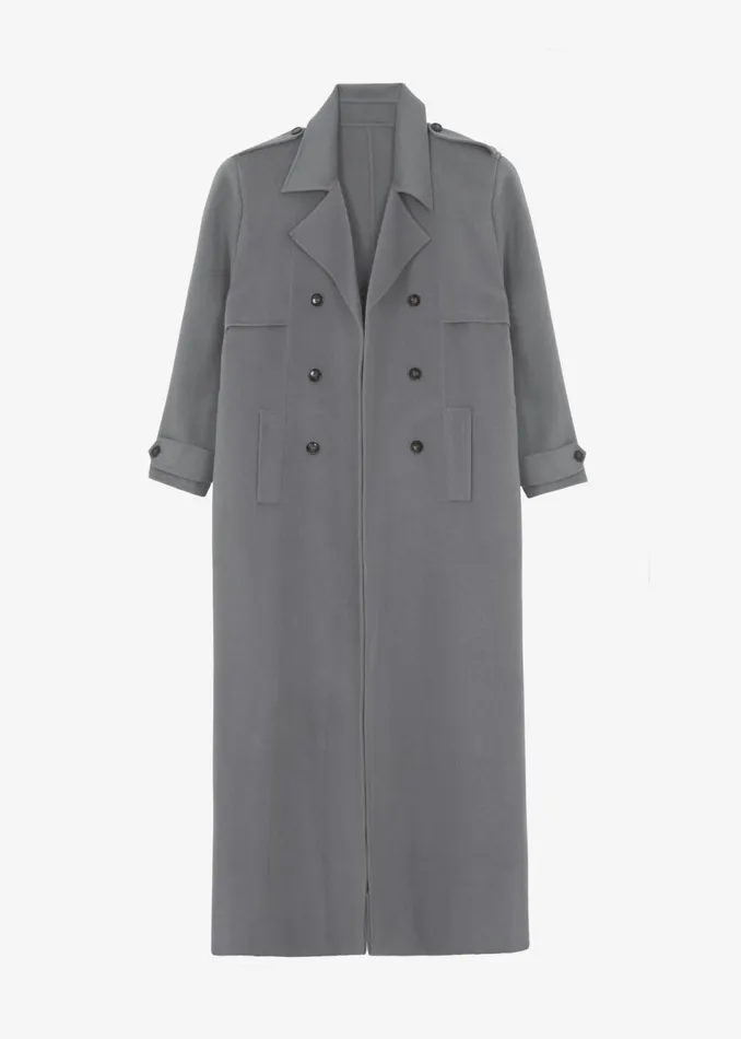 Women The Frankie Shop Outerwear Nikola Padded Trench Coat Grey