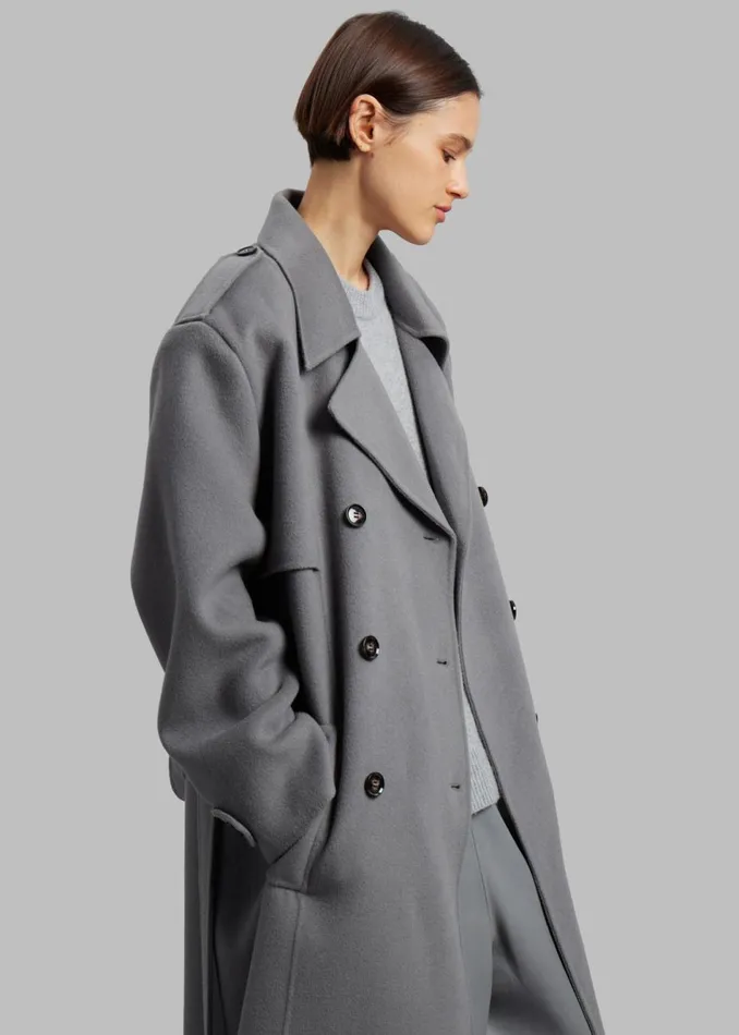 Women The Frankie Shop Outerwear Nikola Padded Trench Coat Grey