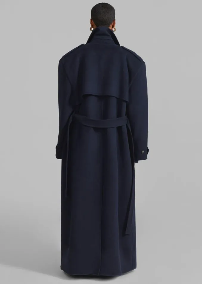 Women The Frankie Shop Outerwear Nikola Padded Trench Coat Navy