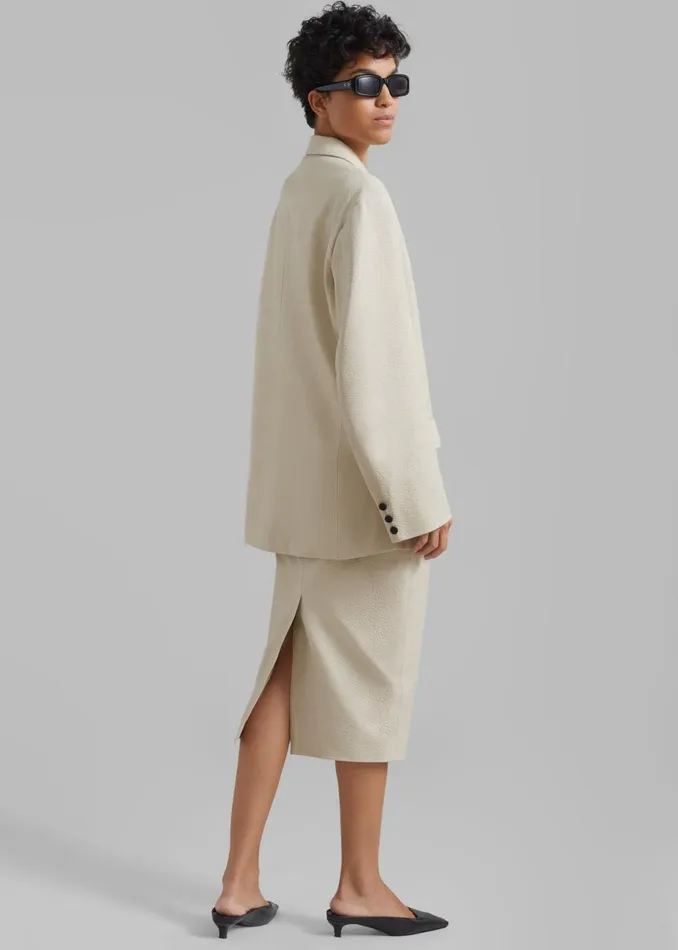 Women The Frankie Shop Outerwear Orion Faux Leather Blazer Cream