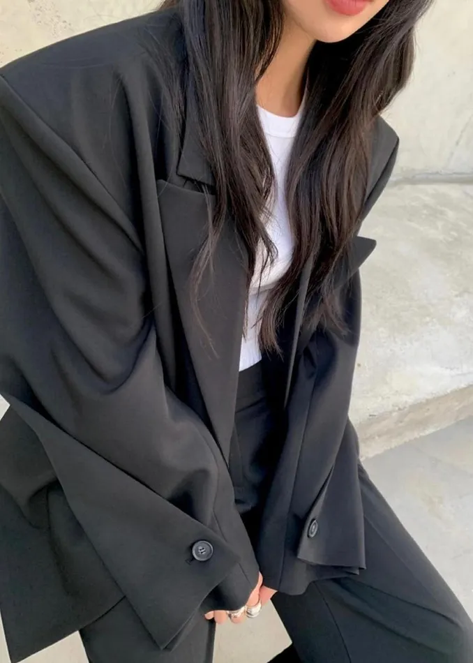 Women The Frankie Shop Outerwear Pia Boxy Blazer Black