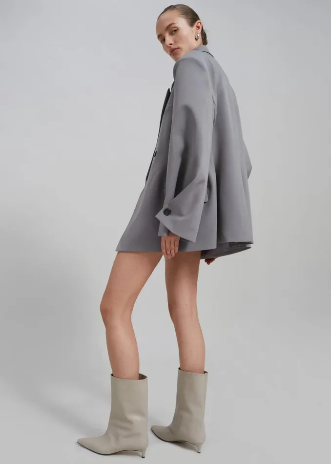 Women The Frankie Shop Outerwear Pia Boxy Blazer Grey