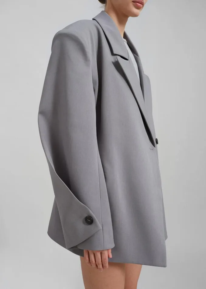 Women The Frankie Shop Outerwear Pia Boxy Blazer Grey