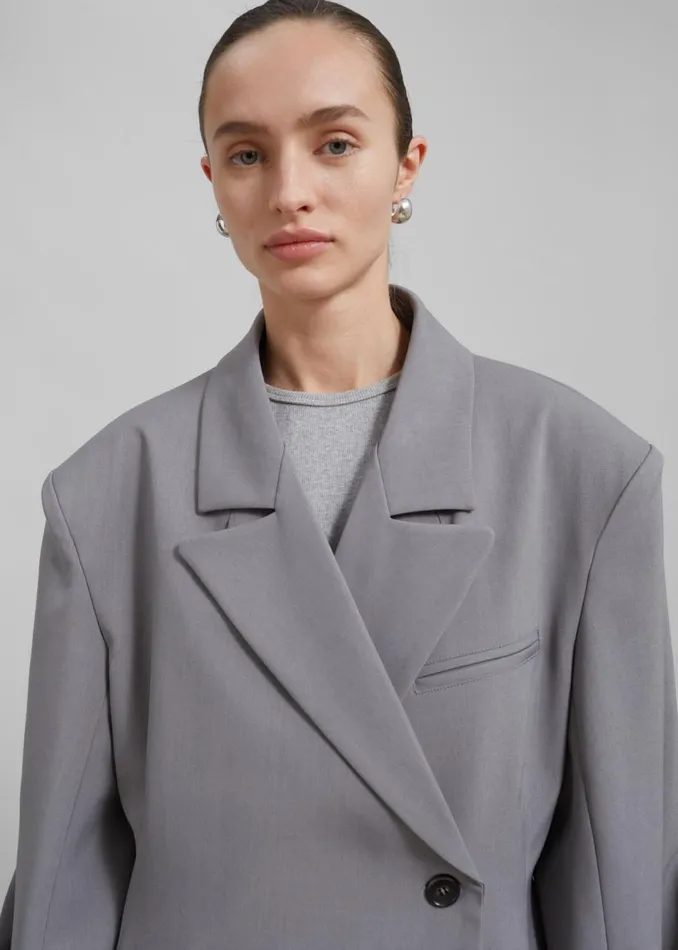Women The Frankie Shop Outerwear Pia Boxy Blazer Grey