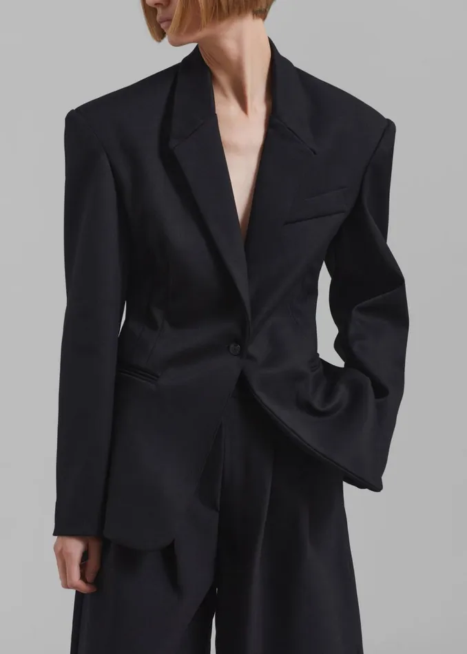 Women The Frankie Shop Outerwear Reagan Boxy Padded Blazer Black