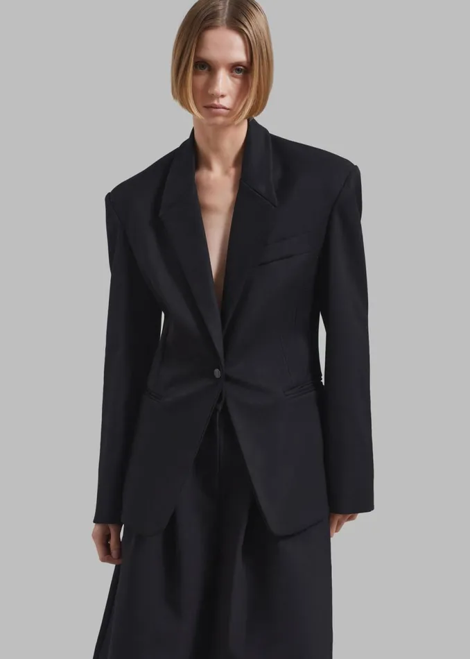 Women The Frankie Shop Outerwear Reagan Boxy Padded Blazer Black