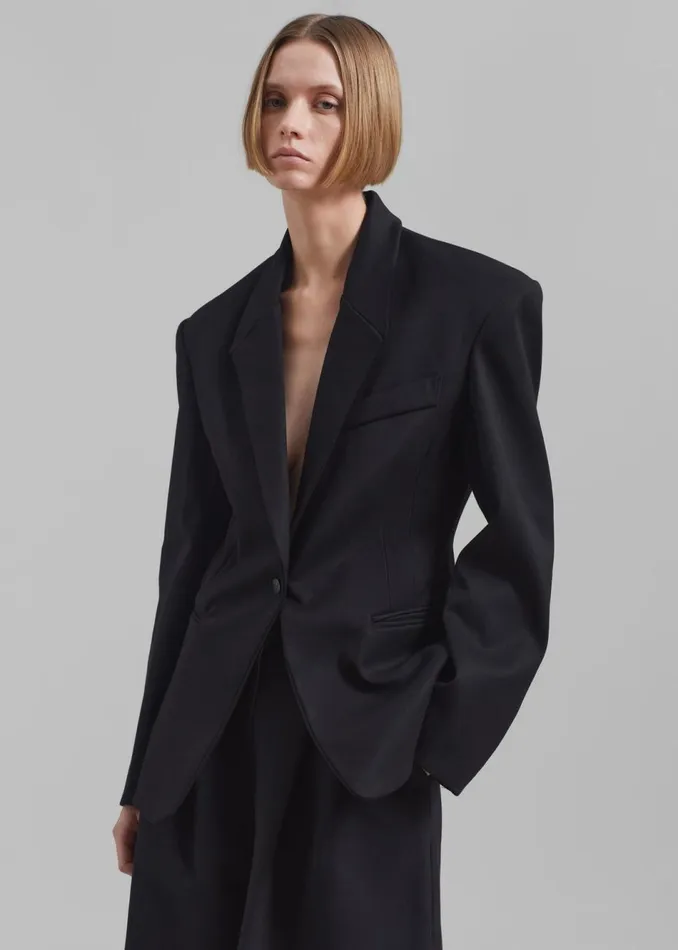 Women The Frankie Shop Outerwear Reagan Boxy Padded Blazer Black