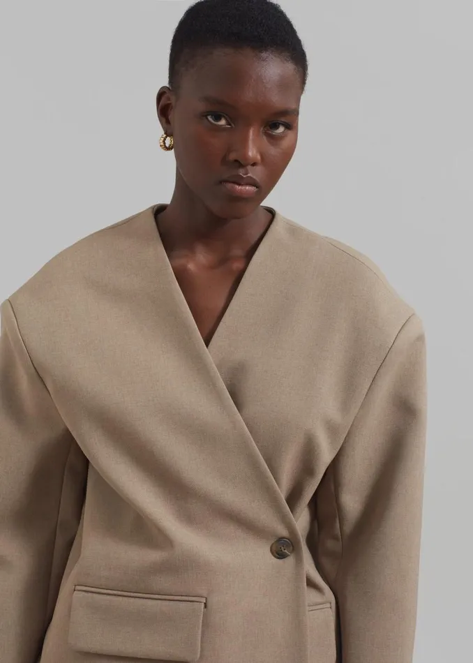 Women The Frankie Shop Outerwear Regina Boxy Blazer Camel