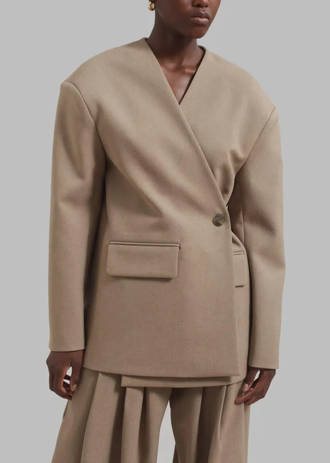 Women The Frankie Shop Outerwear Regina Boxy Blazer Camel