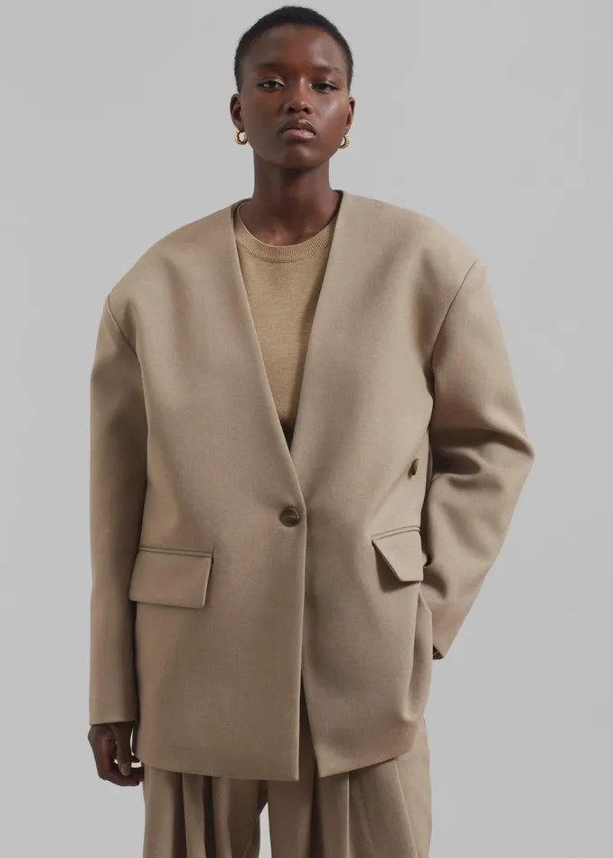 Women The Frankie Shop Outerwear Regina Boxy Blazer Camel