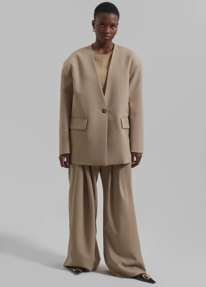 Women The Frankie Shop Outerwear Regina Boxy Blazer Camel