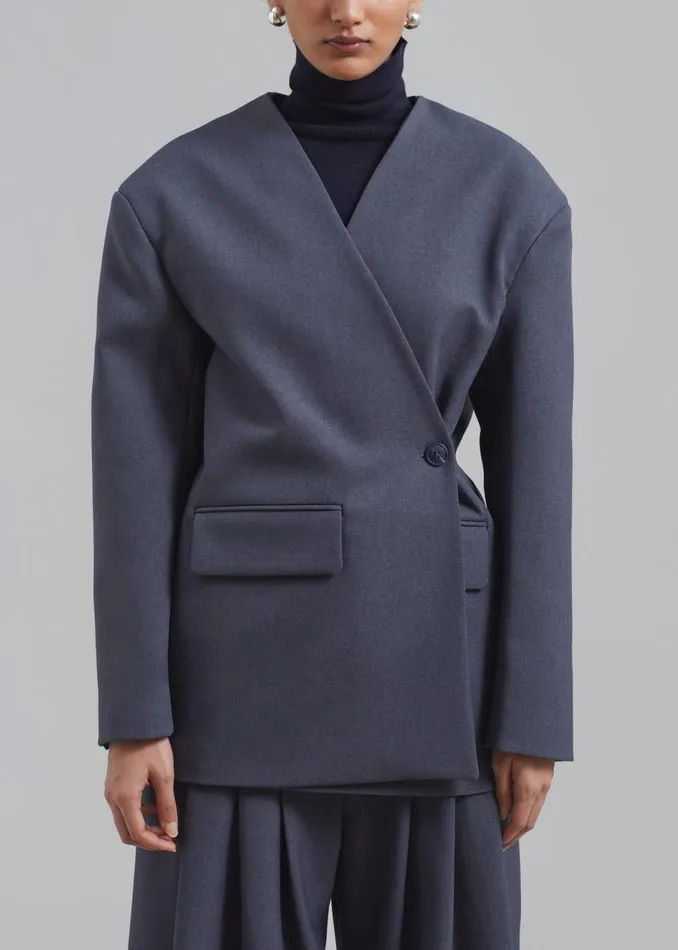 Women The Frankie Shop Outerwear Regina Boxy Blazer Grey