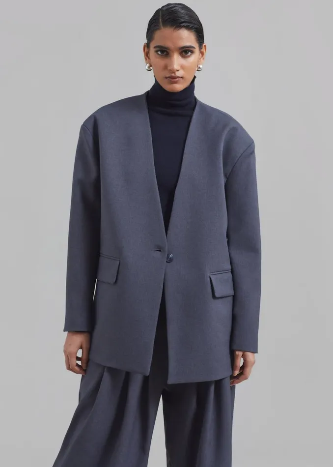 Women The Frankie Shop Outerwear Regina Boxy Blazer Grey