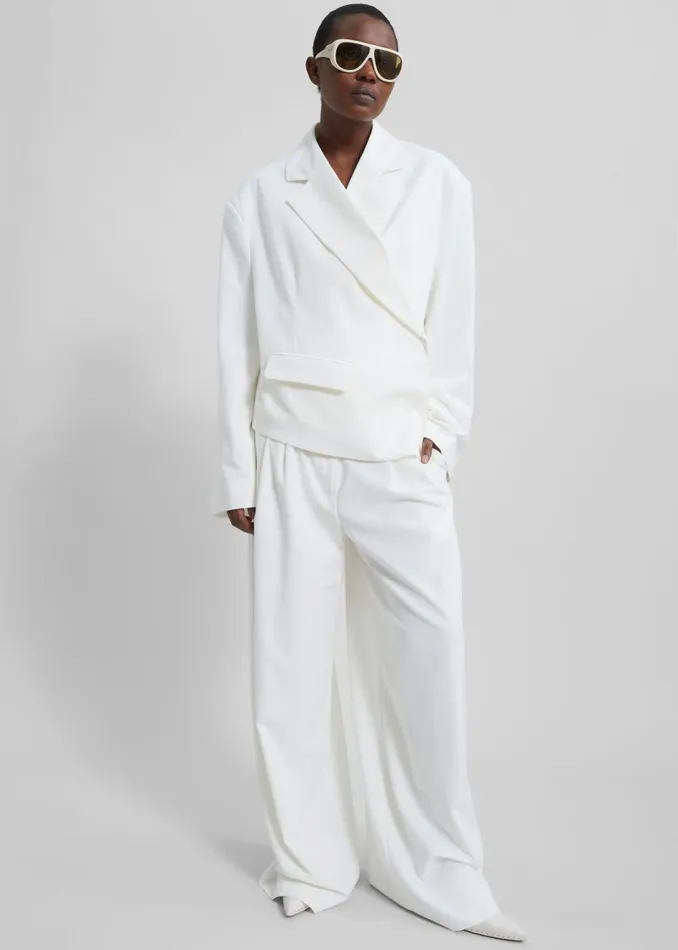 Women The Frankie Shop Outerwear Remain Asymmetric Blazer Egret