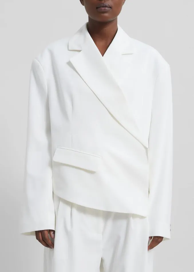 Women The Frankie Shop Outerwear Remain Asymmetric Blazer Egret